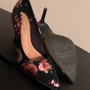 Black Floral High Heels